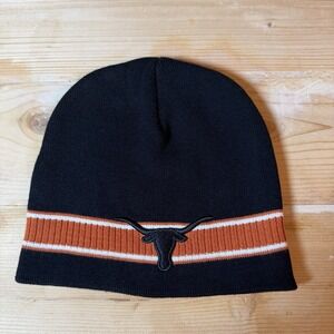 Texas Longhorn Beanie Top of the World Brand OSFM Black Y2K Skull Cap